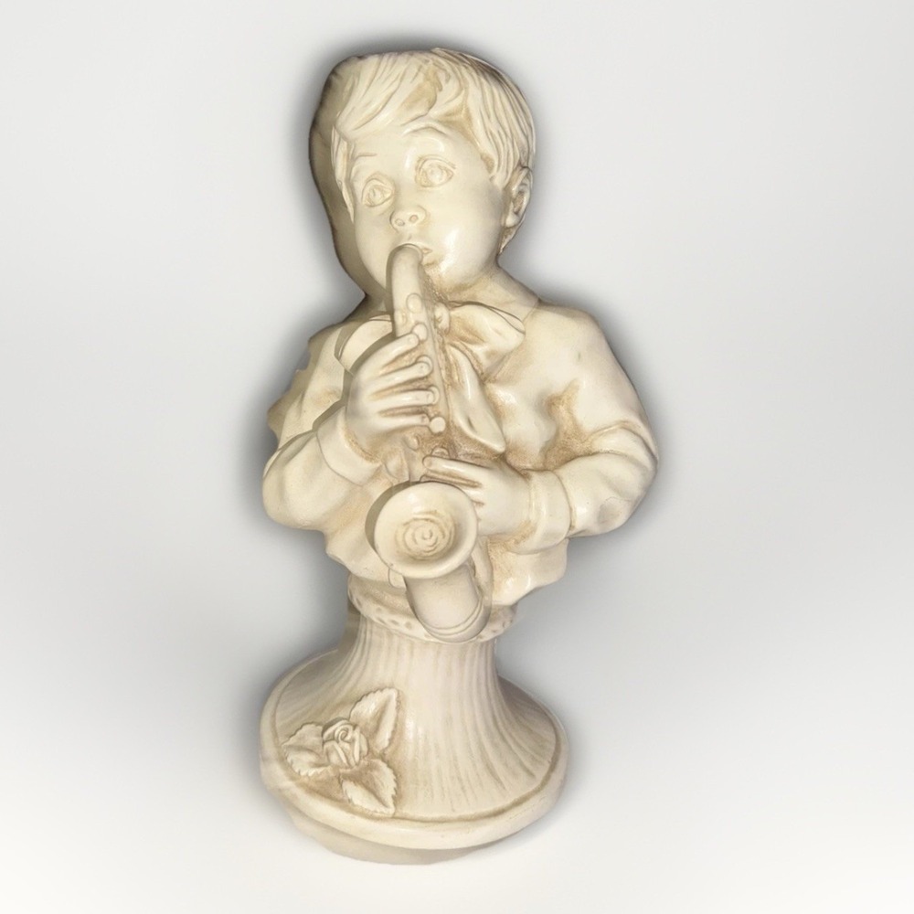 Vintage 1971 Universal Statuary Corp J Kendrick Boy Girl Chalkware Bust Set - Picture 5 of 12